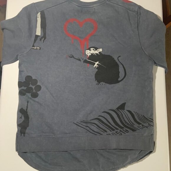 Elevenparis x Banksy Brandalised "Love Rat" Edgy Grunge Street Sweatshirt XXL - Picture 9 of 9